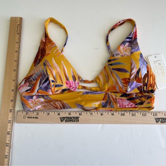 L*Space Alia Cut Out Swim Bikini Top Floral Tropical - Picture 9 of 12